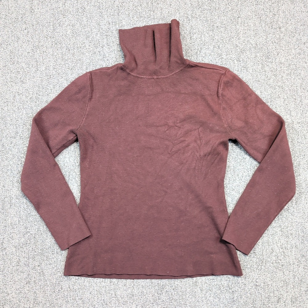 Preston & York Minimalist Turtleneck Sweater S Burgundy Dark Academia Classic